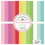 Doodlebug Design Berry Sweet 12x12 Inch Textured Cardstock Assortment Pack (8887)