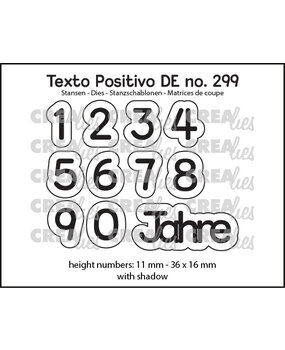 Crealies Texto Positivo Dies German 1,2,3 Jahre (POSDE299)