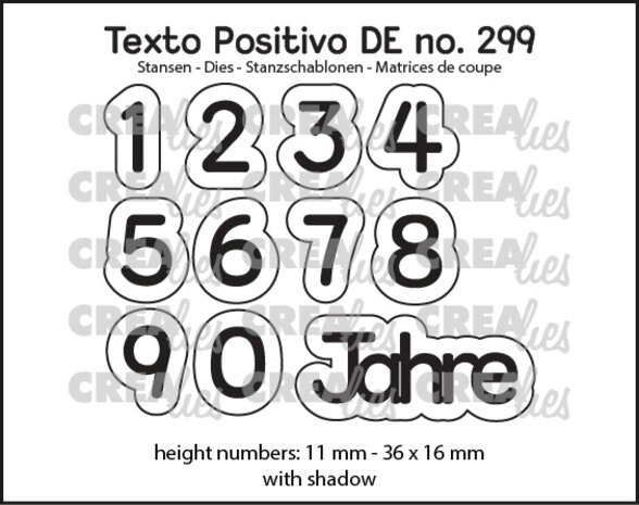 Crealies Texto Positivo Dies German 1,2,3 Jahre (POSDE299) Crealies Texto Positivo Dies German 1,2,3 Jahre (POSDE299)
