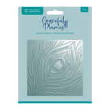 Crafter's Companion Graceful Plumes 3D Embossing Folder 5.5x5.5 Inch Peacock Feather (GP-3D-EF5.5-PEFE)