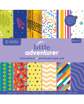 Crafter's Companion Little Adventurer 6x6 Inch Paper Pad Bold Patterns (CC-PAD6-BOPA)
