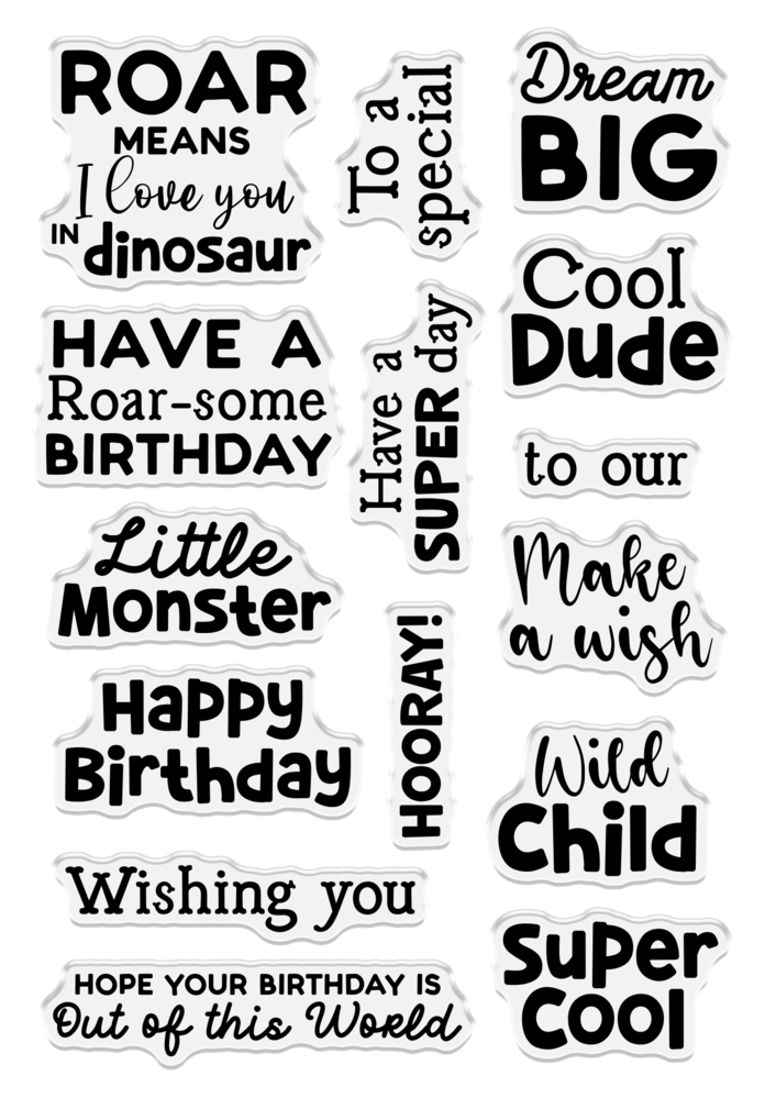 Crafter's Companion Little Adventurer Clear Acrylic Stamp Set Super Cool Sentiments (CC-CA-ST-SUCS)