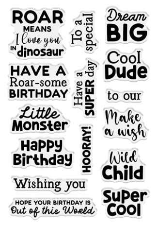 Crafter's Companion Little Adventurer Clear Acrylic Stamp Set Super Cool Sentiments (CC-CA-ST-SUCS)