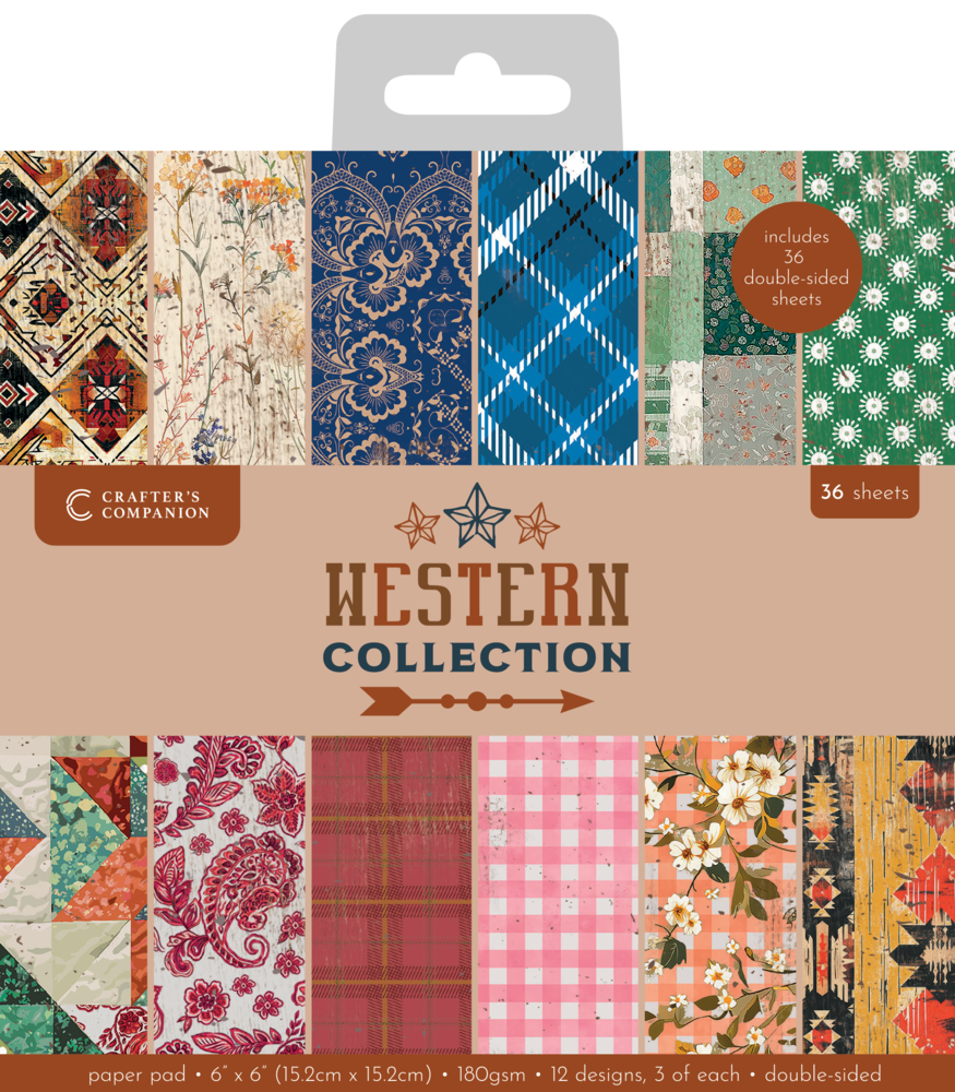 Crafter's Companion Western Collection 6x6 Inch Paper Pad (WC-PAD6) Crafter's Companion Western Collection 6x6 Inch Paper Pad (WC-PAD6)