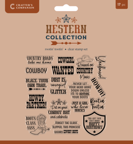 Crafter's Companion Western Collection Clear Acrylic Stamp Rootin' Tootin' (WC-CA-ST-ROTO)