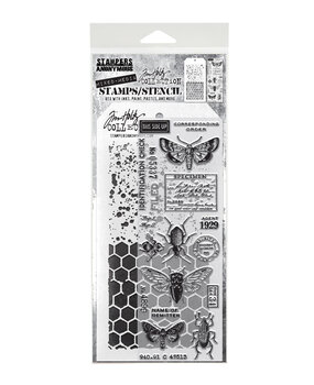 Stampers Anonymous Mixed Media #11 Tim Holtz Stamps/Stencil (THMM111)