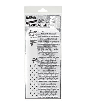 Stampers Anonymous Mixed Media #13 Tim Holtz Stamps/Stencil (THMM113)