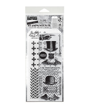 Stampers Anonymous Mixed Media #16 Tim Holtz Stamps/Stencil (THMM116)