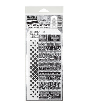 Stampers Anonymous Mixed Media #17 Tim Holtz Stamps/Stencil (THMM117)
