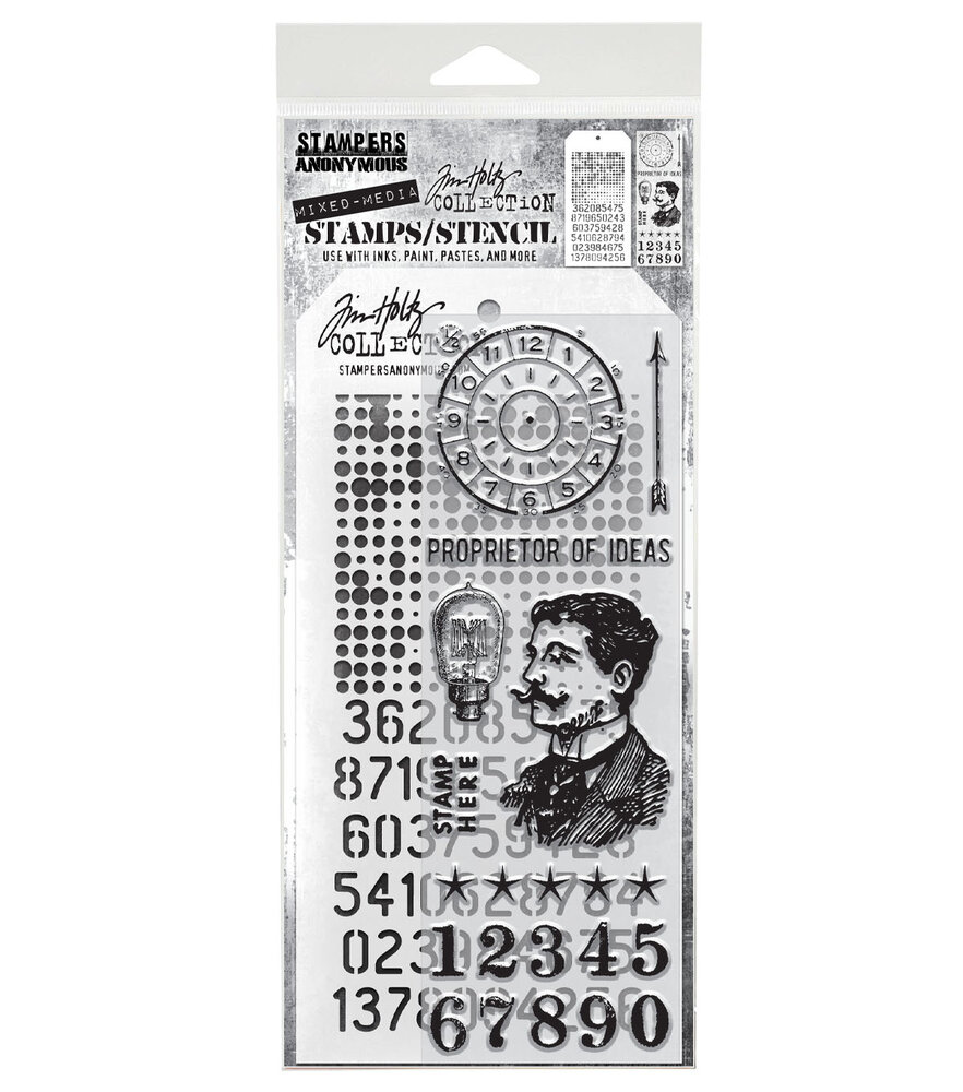 Stampers Anonymous Mixed Media #18 Tim Holtz Stamps/Stencil (THMM118) Stampers Anonymous Mixed Media #18 Tim Holtz Stamps/Stencil (THMM118)