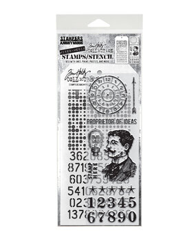Stampers Anonymous Mixed Media #18 Tim Holtz Stamps/Stencil (THMM118)
