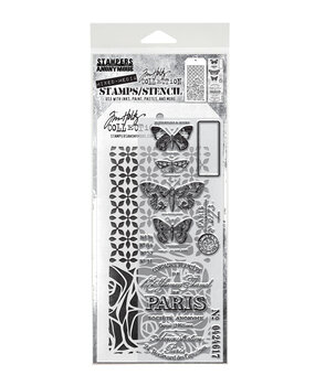 Stampers Anonymous Mixed Media #20 Tim Holtz Stamps/Stencil (THMM120)