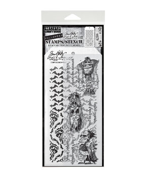 Stampers Anonymous Mixed Media #26 Tim Holtz Stamps/Stencil (THMM126)