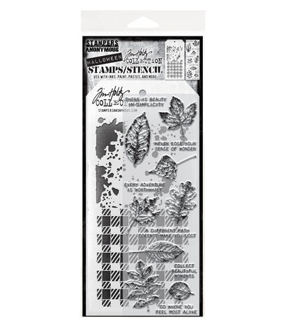 Stampers Anonymous Mixed Media #50 Tim Holtz Stamps/Stencil (THMM150)