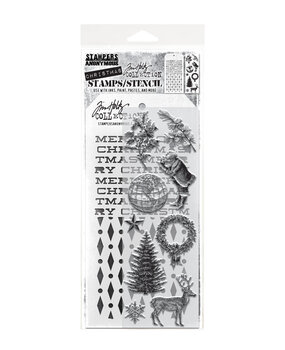 Stampers Anonymous Mixed Media #52 Tim Holtz Stamps/Stencil (THMM152)