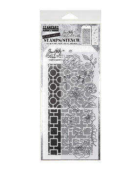 Stampers Anonymous Mixed Media #61 Tim Holtz Stamps/Stencil (THMM161)