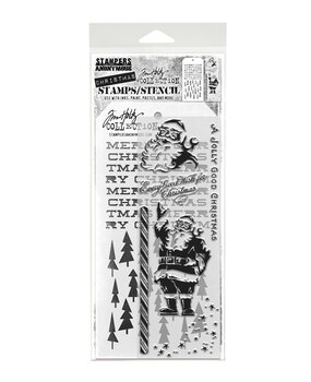 Stampers Anonymous Jolly Holiday Tim Holtz Stamps/Stencil (THMM189)