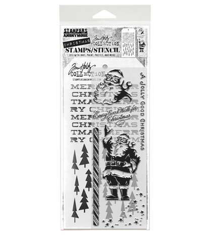 Stampers Anonymous Jolly Holiday Tim Holtz Stamps/Stencil (THMM189)