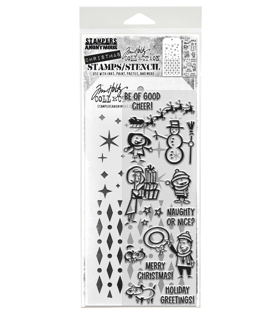 Stampers Anonymous Christmas Cartoons Tim Holtz Stamps/Stencil (THMM186) Stampers Anonymous Christmas Cartoons Tim Holtz Stamps/Stencil (THMM186)