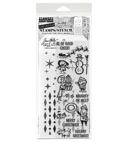 Stampers Anonymous Christmas Cartoons Tim Holtz Stamps/Stencil (THMM186) Stampers Anonymous Christmas Cartoons Tim Holtz Stamps/Stencil (THMM186)