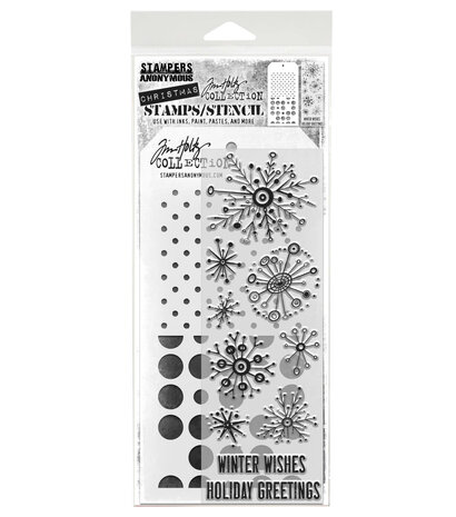 Stampers Anonymous Retro Flakes Tim Holtz Stamps/Stencil (THMM185) Stampers Anonymous Retro Flakes Tim Holtz Stamps/Stencil (THMM185)