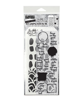 Stampers Anonymous Note Quotes Tim Holtz Stamps/Stencil (THMM184)