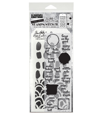 Stampers Anonymous Note Quotes Tim Holtz Stamps/Stencil (THMM184) Stampers Anonymous Note Quotes Tim Holtz Stamps/Stencil (THMM184)