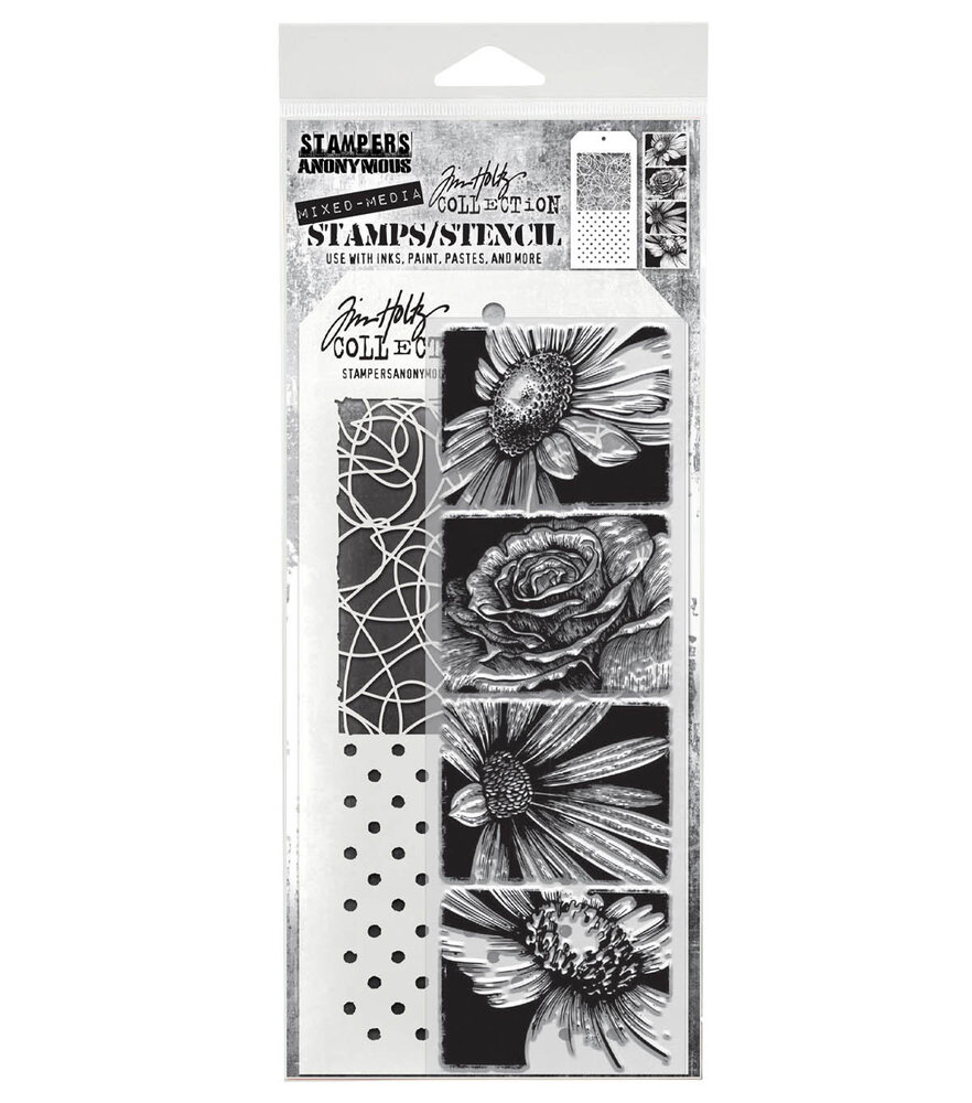 Stampers Anonymous Bold Botanicals Tim Holtz Stamps/Stencil (THMM181) Stampers Anonymous Bold Botanicals Tim Holtz Stamps/Stencil (THMM181)