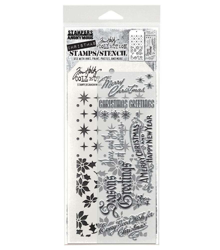 Stampers Anonymous Vintage Christmas Tim Holtz Stamps/Stencil (THMM180) Stampers Anonymous Vintage Christmas Tim Holtz Stamps/Stencil (THMM180)