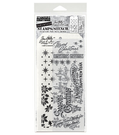 Stampers Anonymous Vintage Christmas Tim Holtz Stamps/Stencil (THMM180) Stampers Anonymous Vintage Christmas Tim Holtz Stamps/Stencil (THMM180)