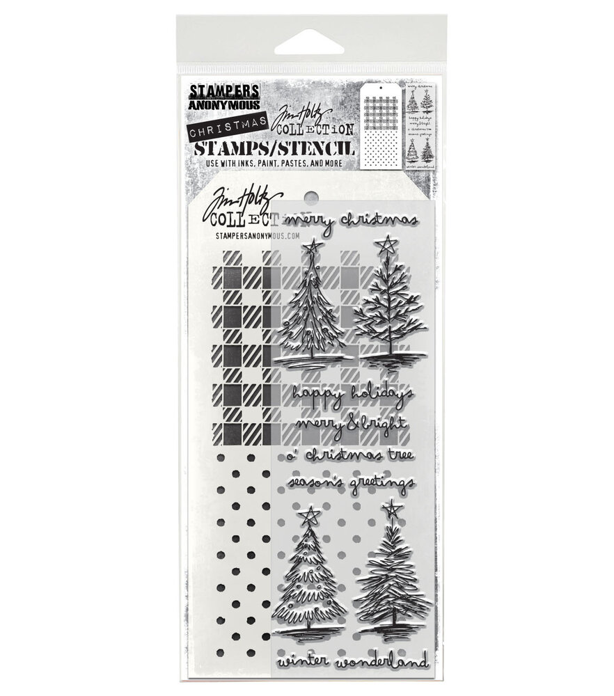 Stampers Anonymous Scribbly Christmas Tim Holtz Stamps/Stencil (THMM178) Stampers Anonymous Scribbly Christmas Tim Holtz Stamps/Stencil (THMM178)