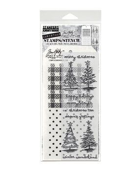 Stampers Anonymous Scribbly Christmas Tim Holtz Stamps/Stencil (THMM178)