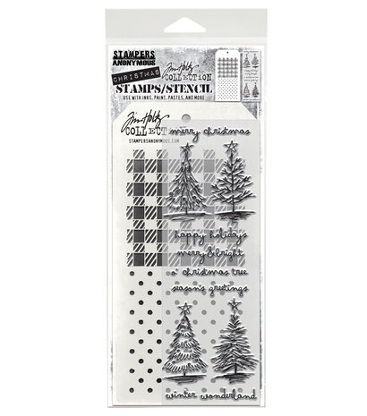 Stampers Anonymous Scribbly Christmas Tim Holtz Stamps/Stencil (THMM178) Stampers Anonymous Scribbly Christmas Tim Holtz Stamps/Stencil (THMM178)