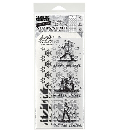 Stampers Anonymous Holiday Sketchbook Tim Holtz Stamps/Stencil (THMM176) Stampers Anonymous Holiday Sketchbook Tim Holtz Stamps/Stencil (THMM176)