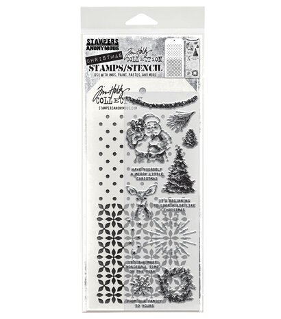Stampers Anonymous Darling Christmas Tim Holtz Stamps/Stencil (THMM174) Stampers Anonymous Darling Christmas Tim Holtz Stamps/Stencil (THMM174)