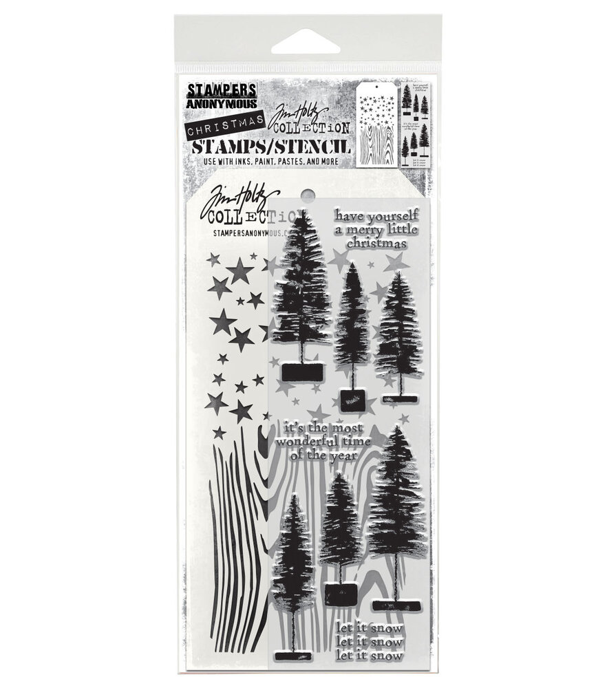 Stampers Anonymous Bottlebrush Trees Tim Holtz Stamps/Stencil (THMM173) Stampers Anonymous Bottlebrush Trees Tim Holtz Stamps/Stencil (THMM173)