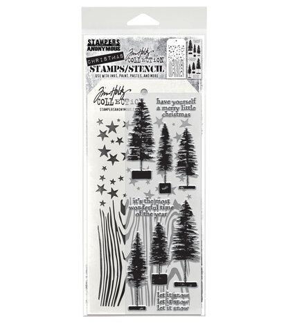 Stampers Anonymous Bottlebrush Trees Tim Holtz Stamps/Stencil (THMM173) Stampers Anonymous Bottlebrush Trees Tim Holtz Stamps/Stencil (THMM173)