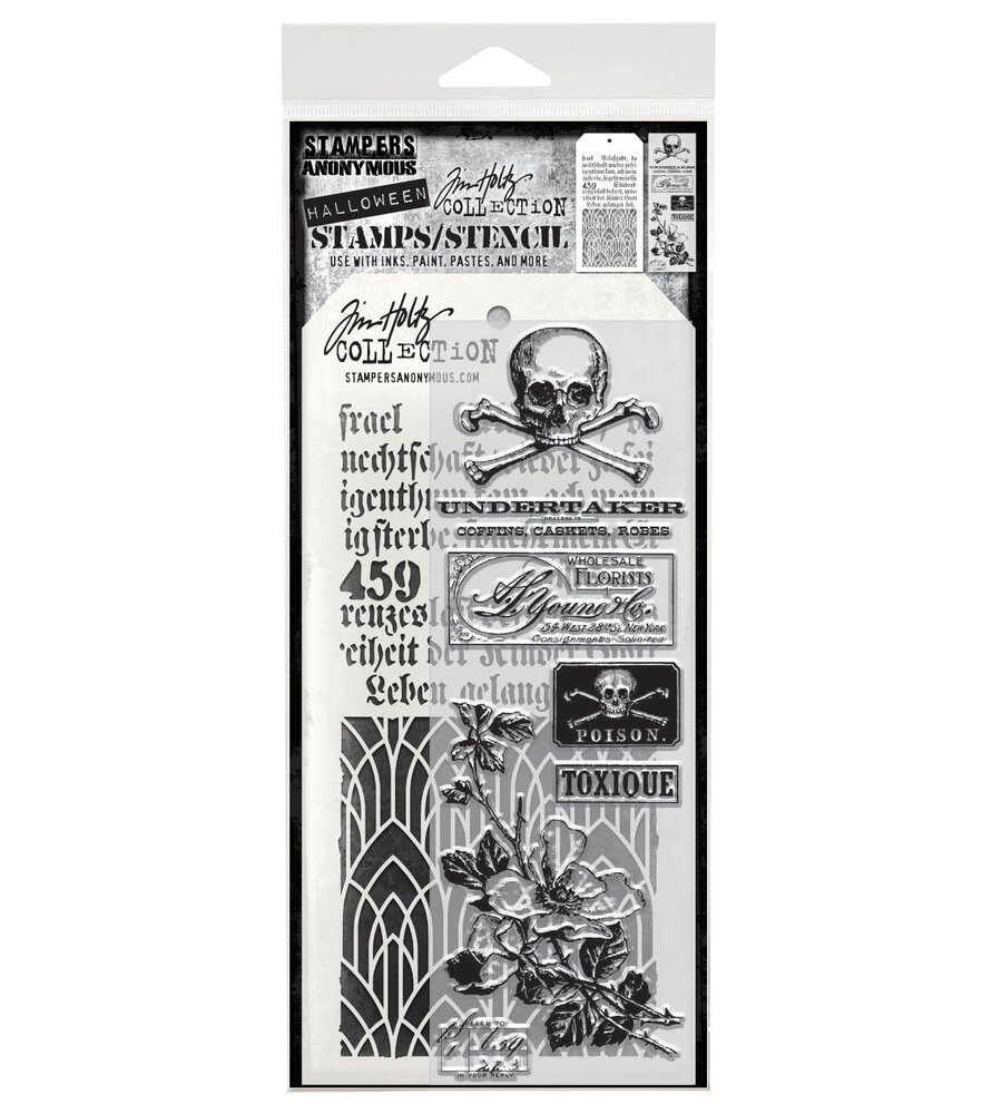 Stampers Anonymous Rest In Peace Tim Holtz Stamps/Stencil (THMM172) Stampers Anonymous Rest In Peace Tim Holtz Stamps/Stencil (THMM172)