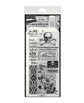 Stampers Anonymous Rest In Peace Tim Holtz Stamps/Stencil (THMM172)