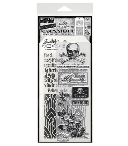 Stampers Anonymous Rest In Peace Tim Holtz Stamps/Stencil (THMM172) Stampers Anonymous Rest In Peace Tim Holtz Stamps/Stencil (THMM172)