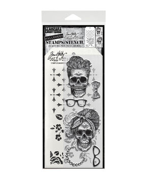 Stampers Anonymous Wicked Hipsters Tim Holtz Stamps/Stencil (THMM171)