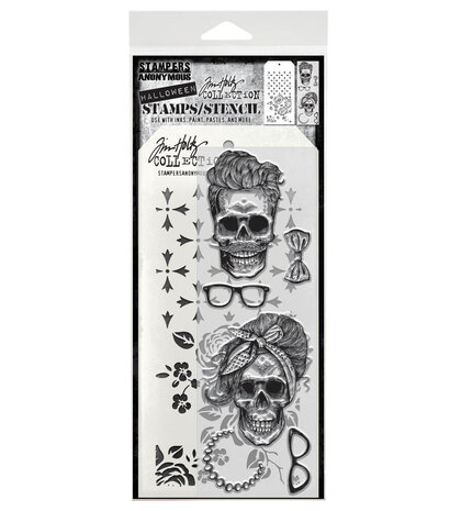Stampers Anonymous Wicked Hipsters Tim Holtz Stamps/Stencil (THMM171) Stampers Anonymous Wicked Hipsters Tim Holtz Stamps/Stencil (THMM171)