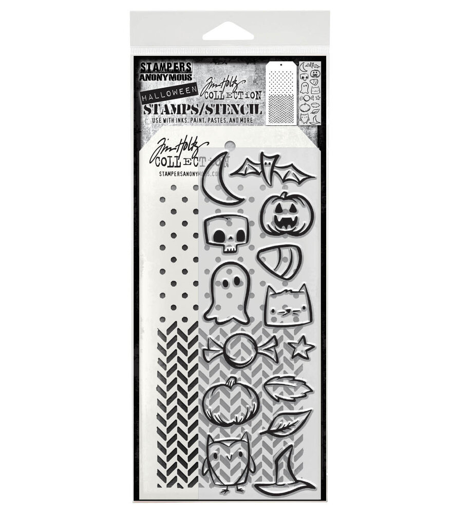 Stampers Anonymous Tiny Frights Tim Holtz Stamps/Stencil (THMM168) Stampers Anonymous Tiny Frights Tim Holtz Stamps/Stencil (THMM168)