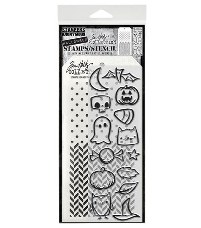 Stampers Anonymous Tiny Frights Tim Holtz Stamps/Stencil (THMM168) Stampers Anonymous Tiny Frights Tim Holtz Stamps/Stencil (THMM168)
