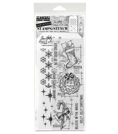 Stampers Anonymous Blueprint Christmas #1 Tim Holtz Stamps/Stencil (THMM191) Stampers Anonymous Blueprint Christmas #1 Tim Holtz Stamps/Stencil (THMM191)
