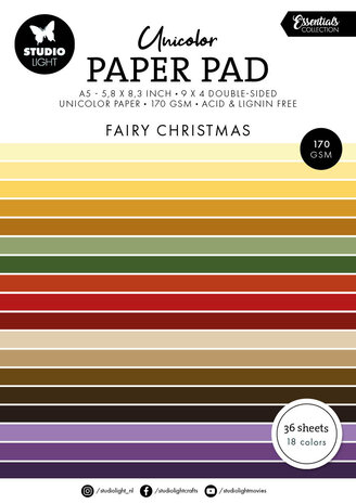 Studio Light Fairy Christmas A5 Christmas Unicolor Paper Pad (SL-ES-UPP340) Studio Light Fairy Christmas A5 Christmas Unicolor Paper Pad (SL-ES-UPP340)