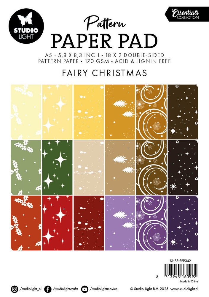Studio Light Fairy Christmas A5 Christmas Pattern Paper Pad (SL-ES-PPP342) Studio Light Fairy Christmas A5 Christmas Pattern Paper Pad (SL-ES-PPP342)