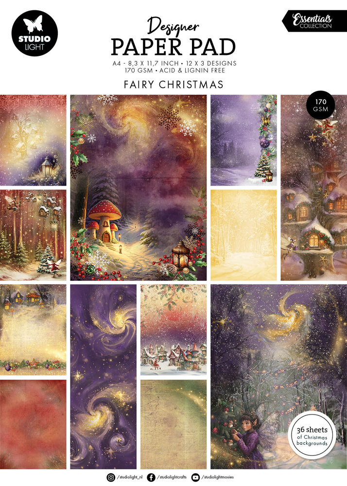Studio Light Fairy Christmas A4 Christmas Designer Paper Pad (SL-ES-DPP337) Studio Light Fairy Christmas A4 Christmas Designer Paper Pad (SL-ES-DPP337)