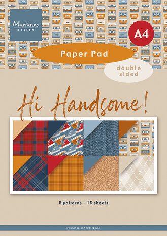 Marianne Design Hi Handsome! A4 Paper Pad (PK9208) Marianne Design Hi Handsome! A4 Paper Pad (PK9208)