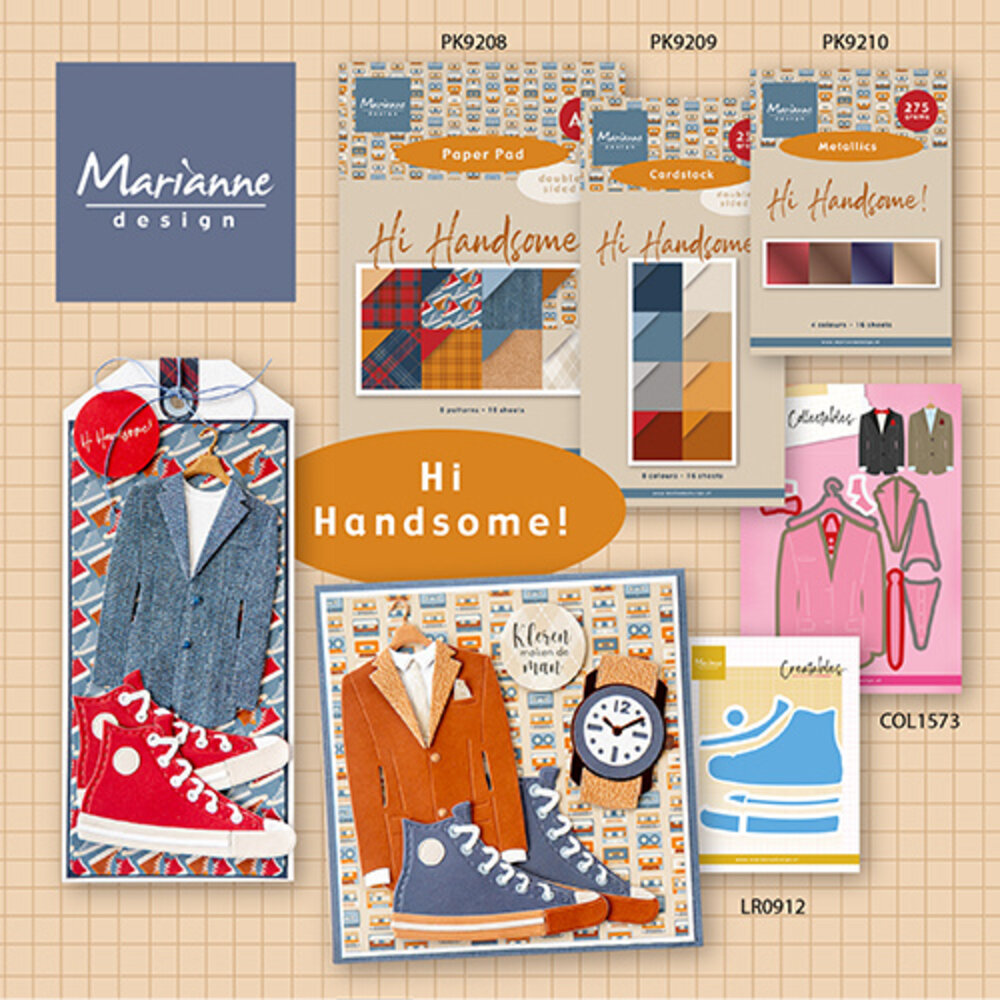 Marianne Design Hi Handsome! A5 Metallics Cardstock (PK9210) Marianne Design Hi Handsome! A5 Metallics Cardstock (PK9210)